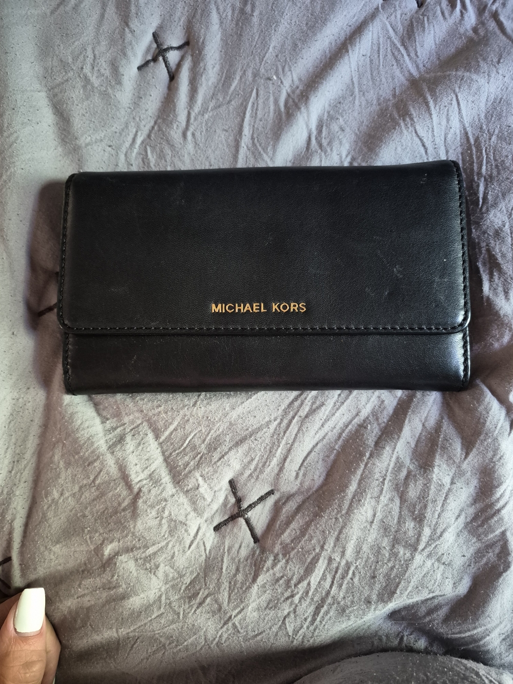 Michael Kors Black Leather Continental Wallet